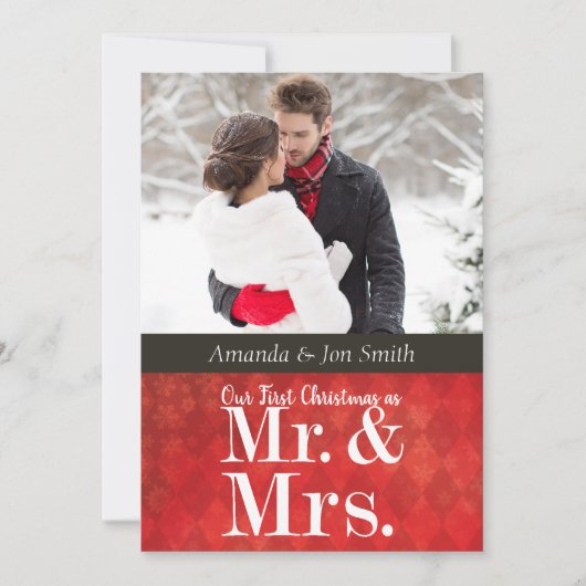 新婚の初めてのクリスマス写真 シーズンカード (正面)