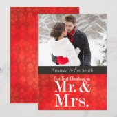 新婚の初めてのクリスマス写真 シーズンカード (正面/裏面)