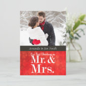 新婚の初めてのクリスマス写真 シーズンカード (スタンド正面)