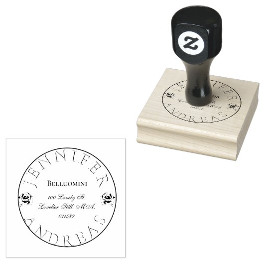 新婚の名前と自宅住所のラバースタンプ ラバースタンプ (押印)