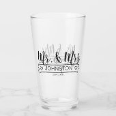 新婚の名前バナー Mr & Mrs ID668 タンブラーグラス (裏面)