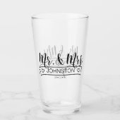 新婚の名前バナー Mr & Mrs ID668 タンブラーグラス (正面)