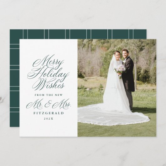 新婚の夫妻の休日の願い シーズンカード (正面/裏面)