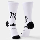 新婚の妻の花嫁の名前の日付の年のest.シンプル ソックス (傾斜あり)