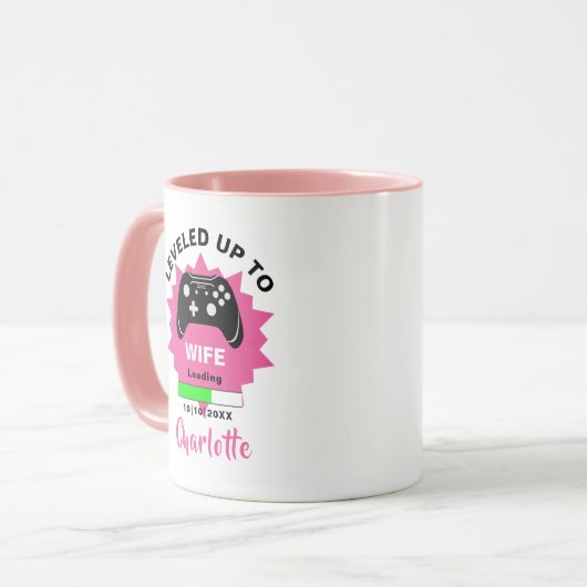 新婚の妻の贈り物がレベルアップゲーマーおもしろいマグ マグカップ (正面左)