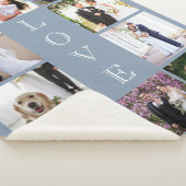 新婚の愛10写真コラージュほこりっぽいブルー結婚ズ シェルパブランケット (3/4)