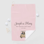 新婚の新郎新婦のゴルフカートのギフト "Just Married" ゴルフタオル (インサイチュ)