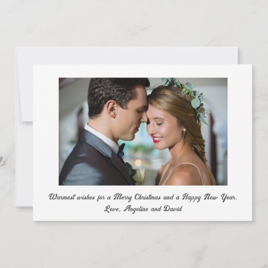 新婚の最初の結婚したクリスマス写真 シーズンカード (裏面)