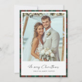 新婚の格子状たった今結婚しました結婚クリスマス シーズンカード (正面)