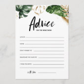 新婚の熱帯緑のアドバイス結婚 アドバイスカード (正面)