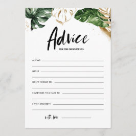 新婚の熱帯緑のアドバイス結婚 アドバイスカード