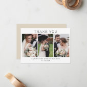 新婚の結婚式の日写真ありがとう ノートカード (正面/裏面インサイチュ)