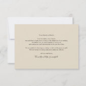 新婚の結婚式の日写真ありがとう ノートカード (裏面)