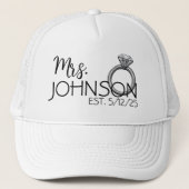 新婚の花嫁リングや輪刺繍パッフェイクチ キャップ (正面)