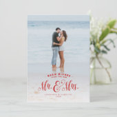 新婚の赤い休日の写真カード夫妻 シーズンカード (スタンド正面)