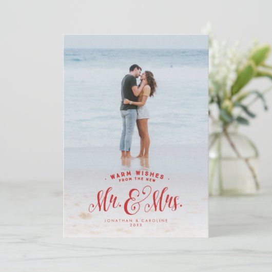 新婚の赤い休日の写真カード夫妻 シーズンカード (スタンド正面)