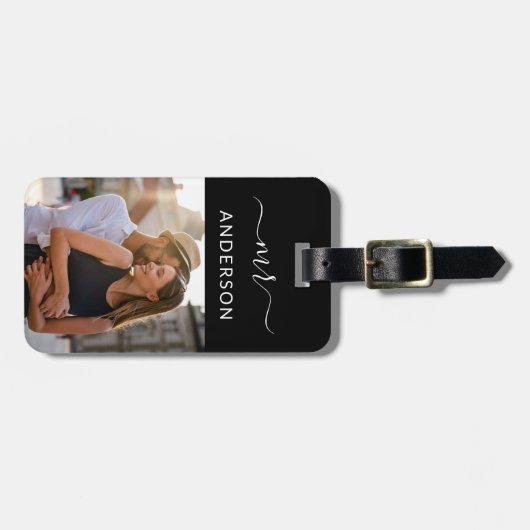 新婚のMr.と新婚旅行の脚本と写真 ラゲッジタグ (正面横)