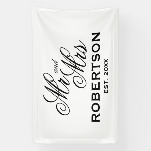 新婚のMr.とMr.のカスタム結婚式のバナーサイン 横断幕 (縦)