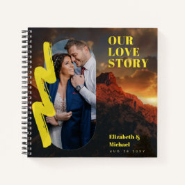 新婚へのフォトギフト愛の物語カスタム ノートブック