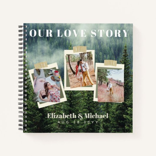 新婚へのフォトギフト愛の物語カスタム ノートブック (正面)