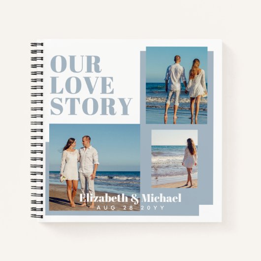 新婚へのフォトギフト愛の物語カスタム ノートブック (正面)