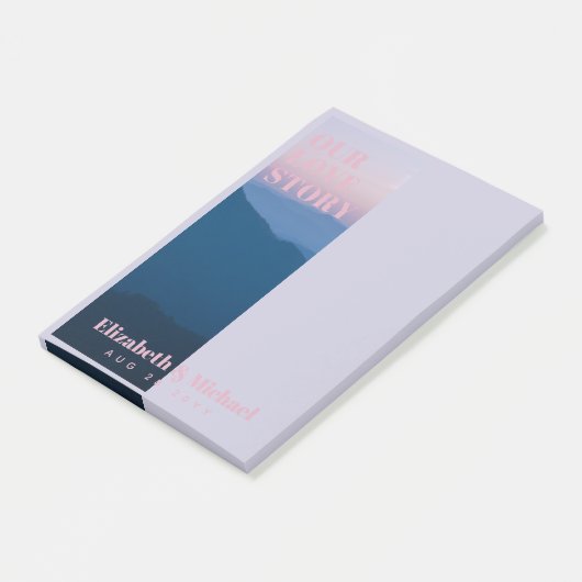 新婚へのフォトギフト愛の物語カスタム ポストイット (アングル)