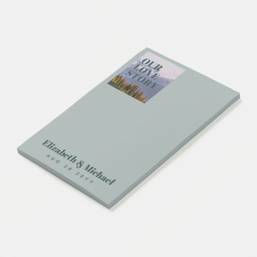 新婚へのフォトギフト愛の物語カスタム ポストイット (アングル)