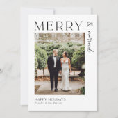 新婚ほやほやのホリデーシーズンに幸せいっぱいのMr. & Mrs. ホリデー シーズンカード (正面)