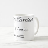 新婚ほやほや カップル名 日付 年 結婚式シンプル コーヒーマグカップ (正面右)