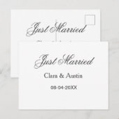 新婚ほやほや カップル名 日付 年 結婚式 シンプル ポストカード (正面/裏面)