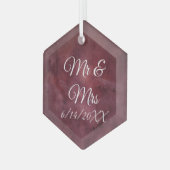 新婚または結婚式の贈り物 ガラスオーナメント (正面左)