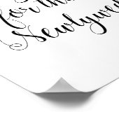 新婚ウェディングシャワー標識のレシピ ポスター (角)