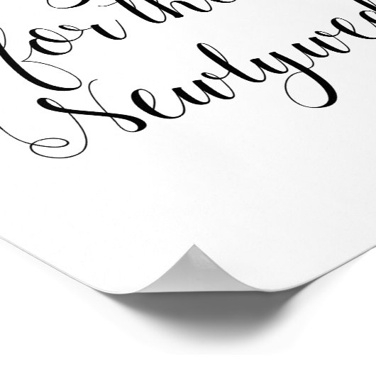 新婚ウェディングシャワー標識のレシピ ポスター (角)