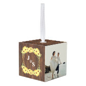 新婚ウッド・サンフラワーズ氏とミセス・ミセスとしての第1クリスマス キューブオーナメント (裏面アングル)