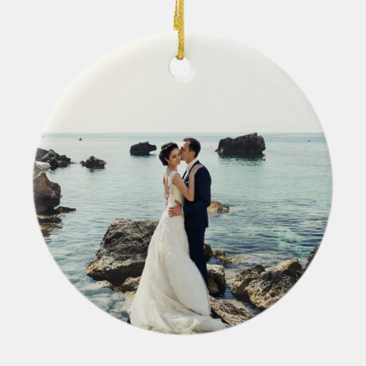 新婚ウッド・サンフラワーズ氏とミセス・ミセスとしての第1クリスマス セラミックオーナメント (裏面)