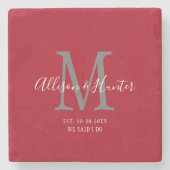 新婚エレガント者がモノグラム名Redを制定 ストーンコースター (正面)