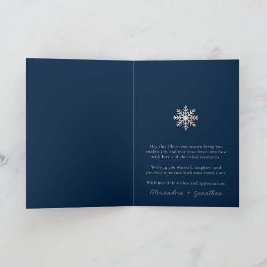 新婚エレガント者のクリスマスの折り畳みカード カード (内部)