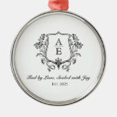 新婚エレガント者へのクリスマスプレゼントカスタム メタルオーナメント (正面)