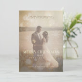 新婚カスタムフォトゴールデンエレガントスノーフェイク シーズンカード (スタンド正面)