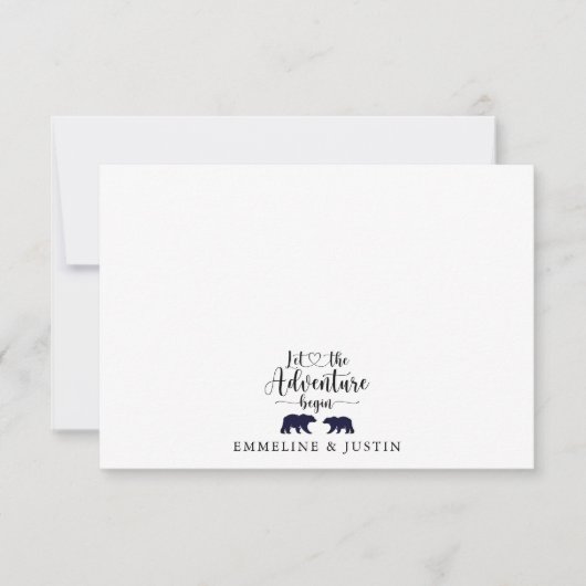 新婚カップルが冒険を始める ノートカード (正面)