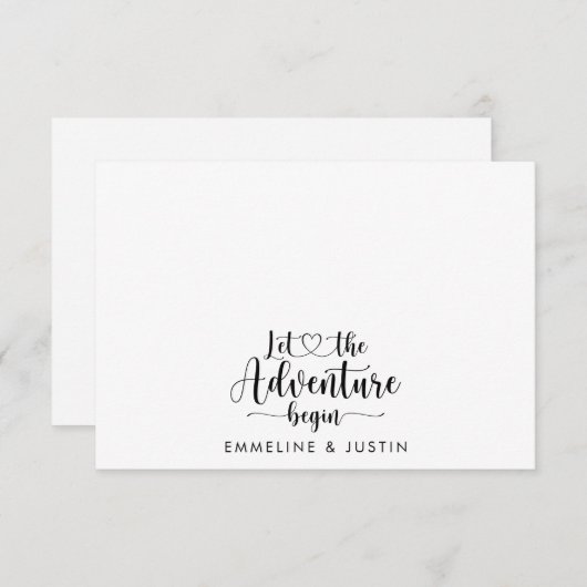 新婚カップルが冒険を始める ノートカード (正面/裏面)
