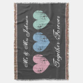 新婚カップルのための可愛いミスターとミセス・スロー毛布 スローブランケット (正面縦)