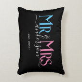 新婚カップルのアニバーサリー結婚ブラックさん アクセントクッション (正面(垂直))