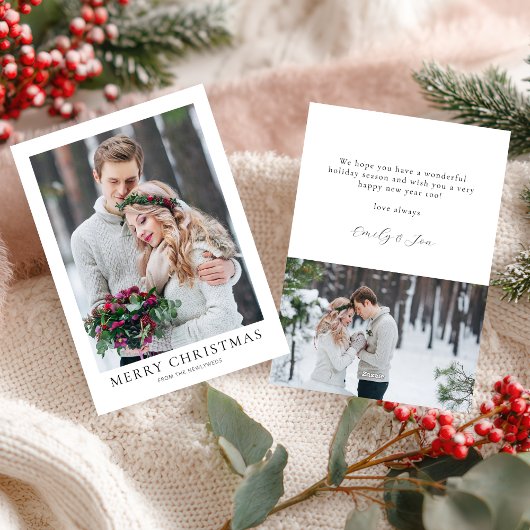 新婚カップルのクリスマス 2枚の写真 シーズンカード