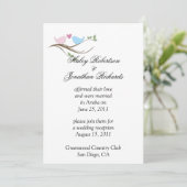 新婚カップルのラブバード、お祝い 招待状 (スタンド正面)