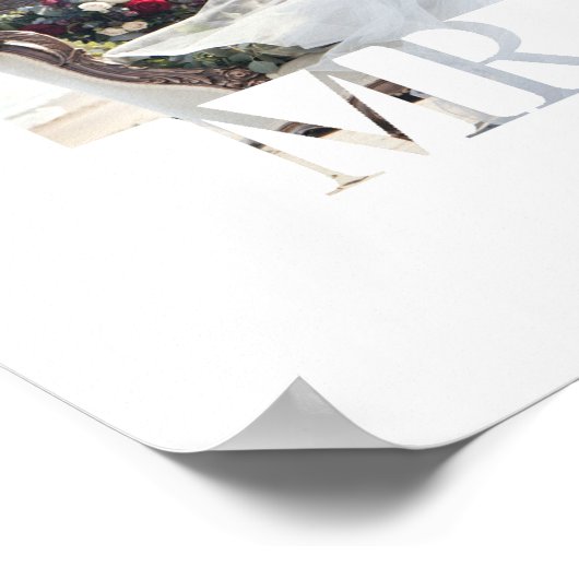 新婚カップルのロマンチックな愛の写真ウェディング ポスター (角)