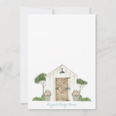 新婚カップルの家をテーマにした結婚前のお祝いの招待状 招待状 (裏面)