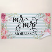 新婚カップルへのエンゲージメント・ハネムーンギフト ビーチタオル (正面)