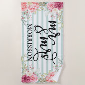 新婚カップルへのエンゲージメント・ハネムーンギフト ビーチタオル (正面)