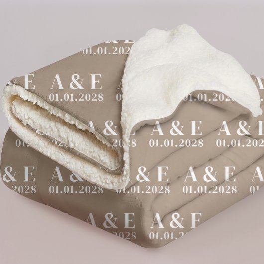 新婚カップルへのオーダーメイドウェディングブランケット　花嫁＆花婿 シェルパブランケット